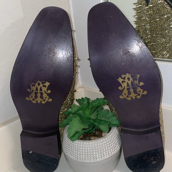 Gold Spiked Glitter Loafer - Picture 5 of 5